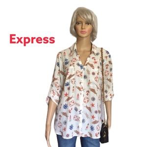Express button up size “L” cute nautical d…